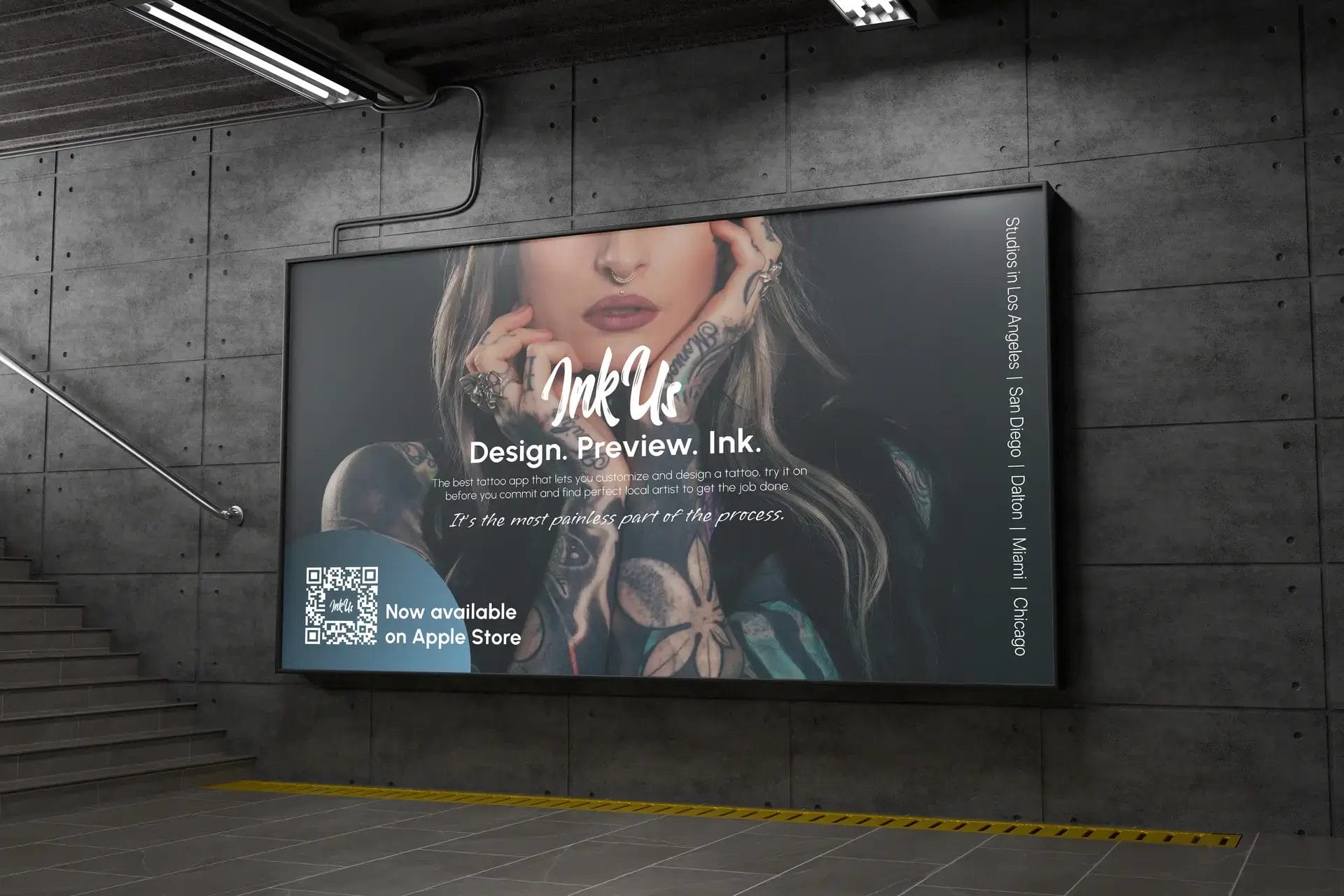 Billboard showing InkUs billboard ad.